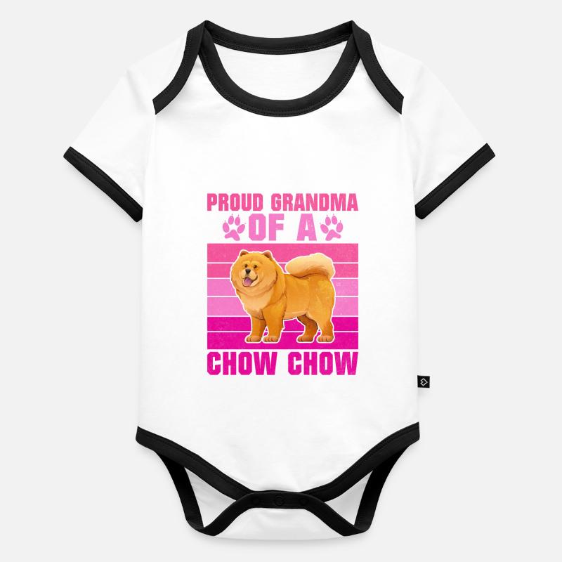 Cadeaux Chow Chow Body Bébé bio contrasté manches courtes