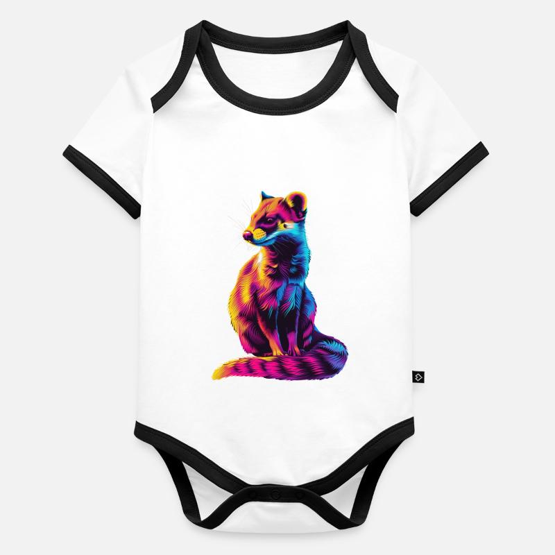 Hermelin Baby Bio-Kurzarm-Kontrastbody