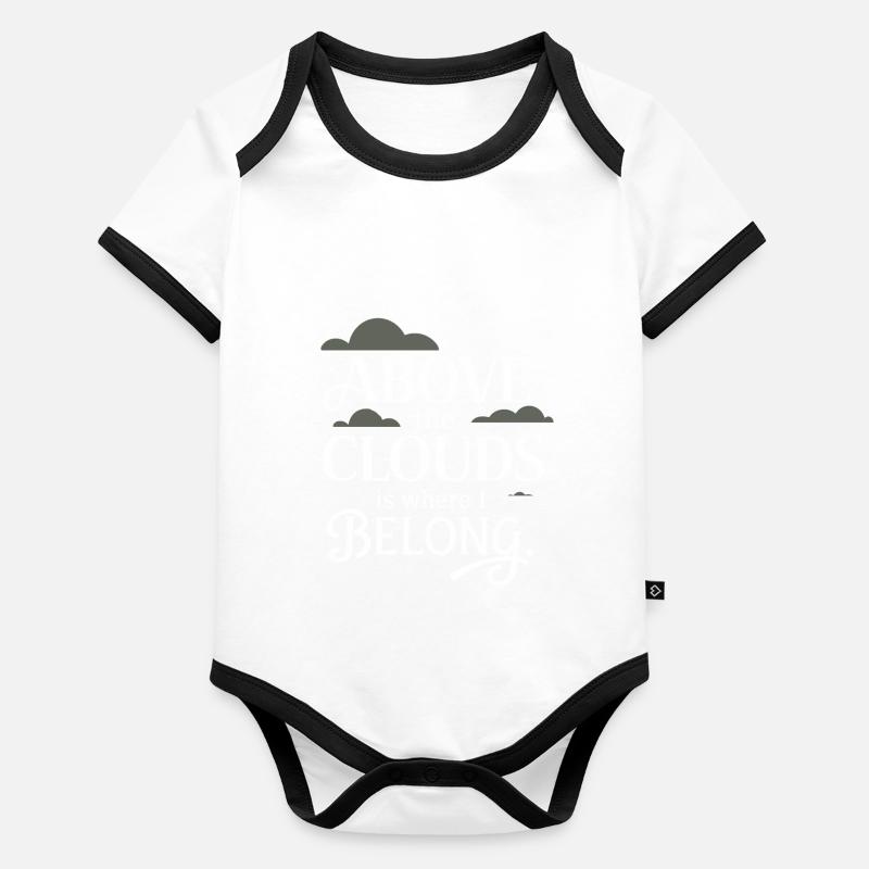 Cloudy view, Relaxing sky, Dreamy Organic Baby Contrasting Bodysuit