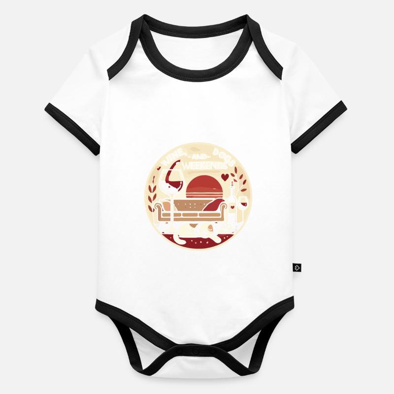 Weinhunde und Wochenenden Baby Bio-Kurzarm-Kontrastbody