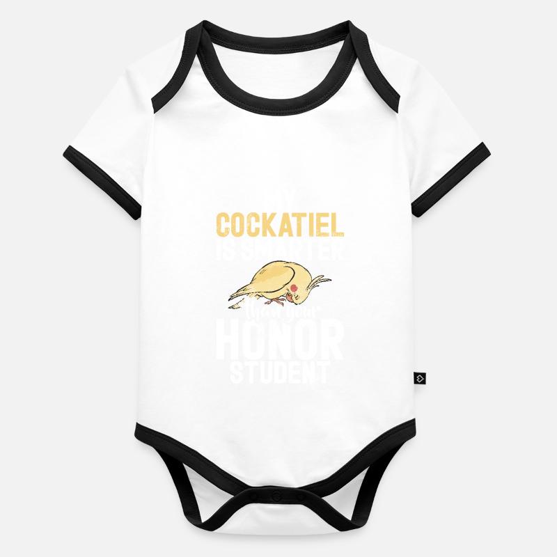 Cadeaux de calopsitte Body Bébé bio contrasté manches courtes