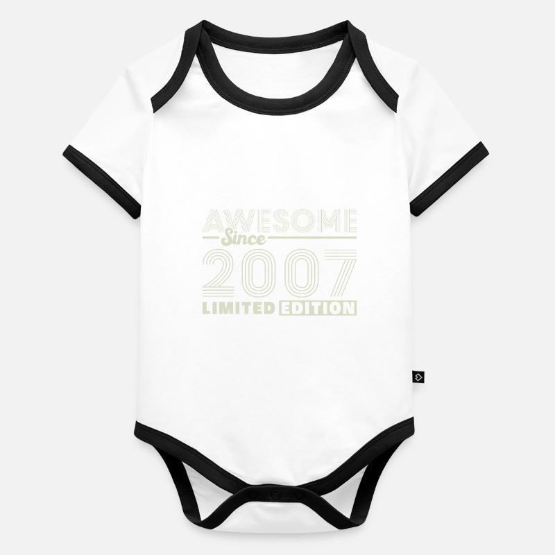 2007 Vintage Birthday Gift Organic Baby Contrasting Bodysuit