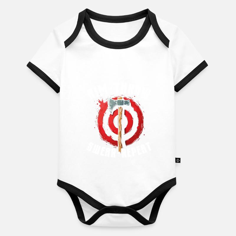 Lancer de hache Lanceur de hache Lancer de hache Body Bébé bio contrasté manches courtes