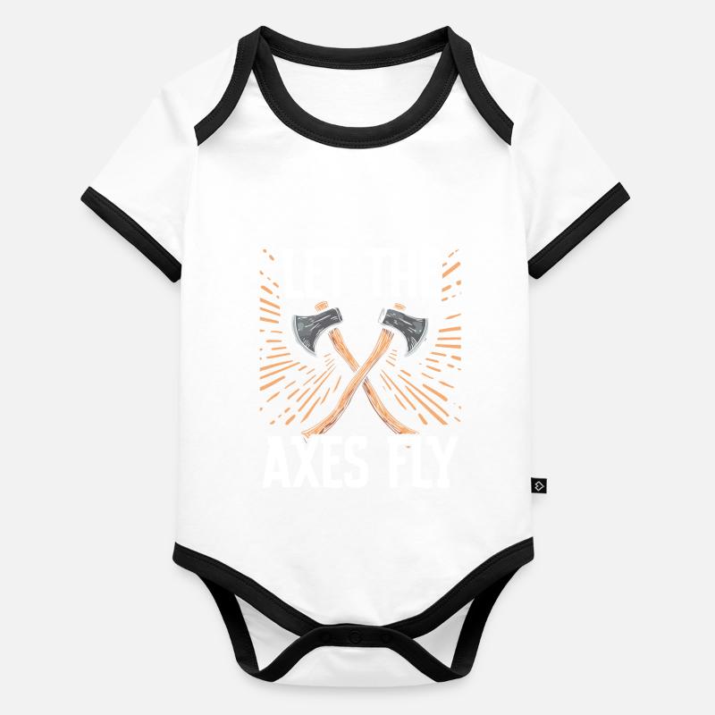 Lancer de hache Lanceur de hache Lancer de hache Body Bébé bio contrasté manches courtes