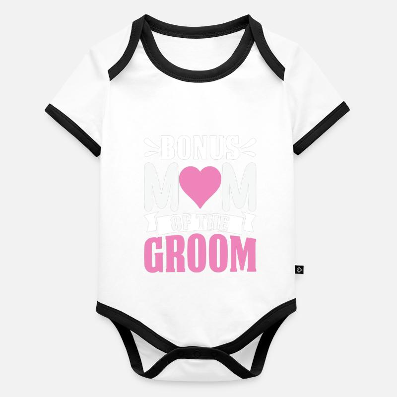 Bonus Mama Des Bräutigams Lustige Stiefmutter Extra Mama Baby Bio-Kurzarm-Kontrastbody