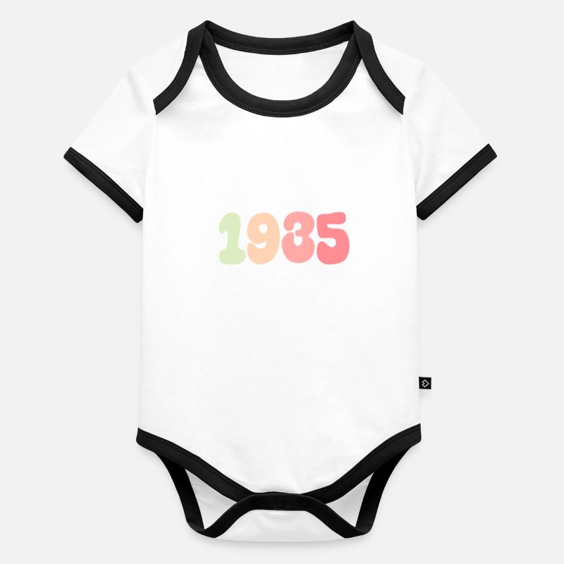 Année de naissance 1935 Body Bébé bio contrasté manches courtes
