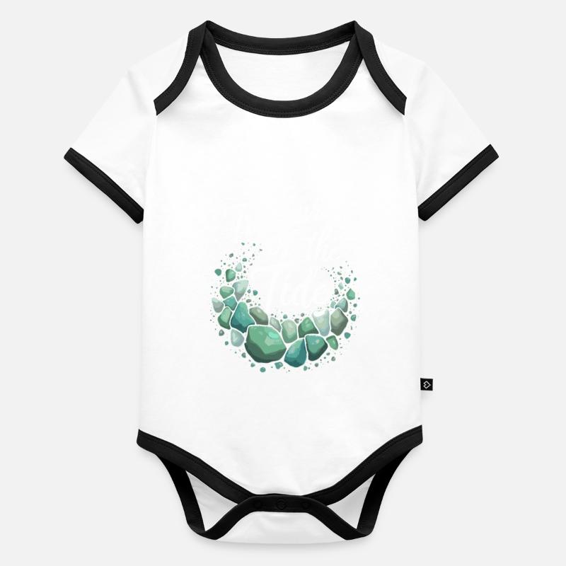 Seeglas-jäger Sammeln Meeresschätze Baby Bio-Kurzarm-Kontrastbody