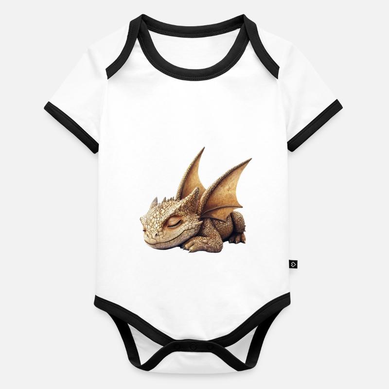 Drachen Baby Bio-Kurzarm-Kontrastbody