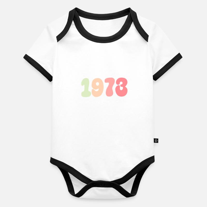 Date de naissance Année de naissance 1973 Body Bébé bio contrasté manches courtes