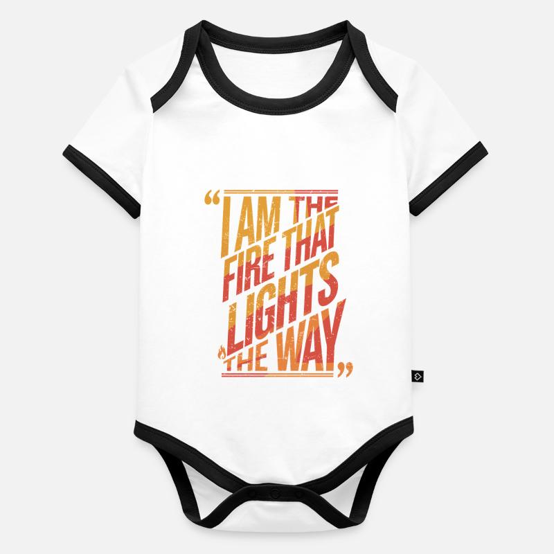 Ich Bin Das Feuer Leo Charakter Sternzeichen Baby Bio-Kurzarm-Kontrastbody