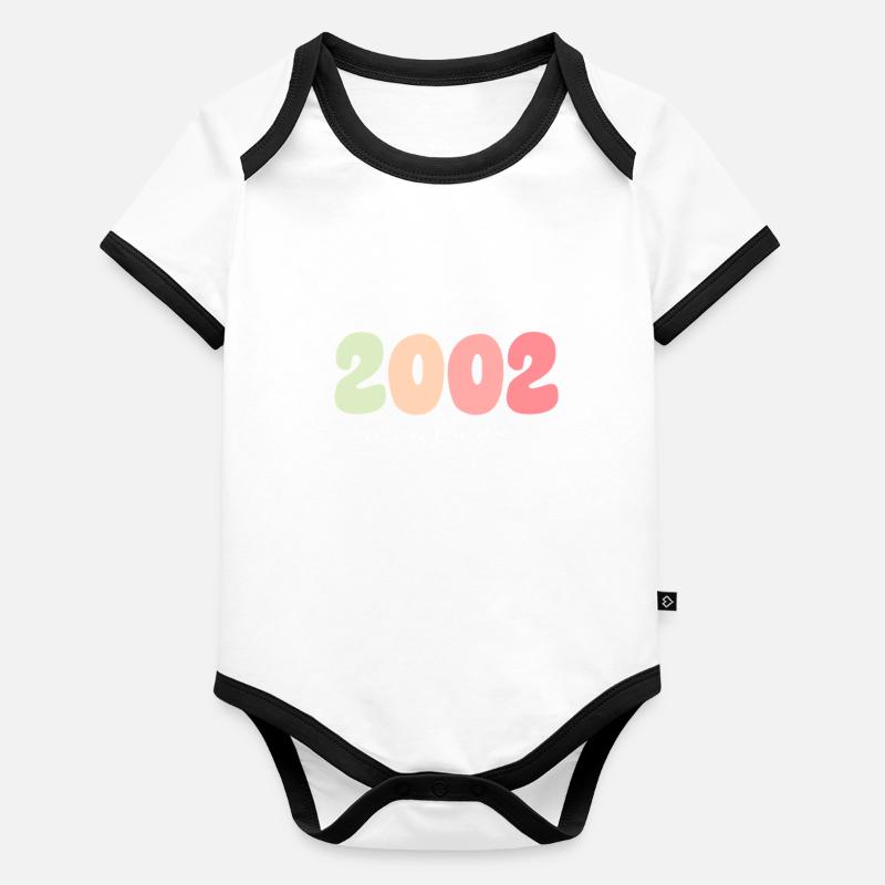 Anniversaire Année de naissance 2002 Body Bébé bio contrasté manches courtes