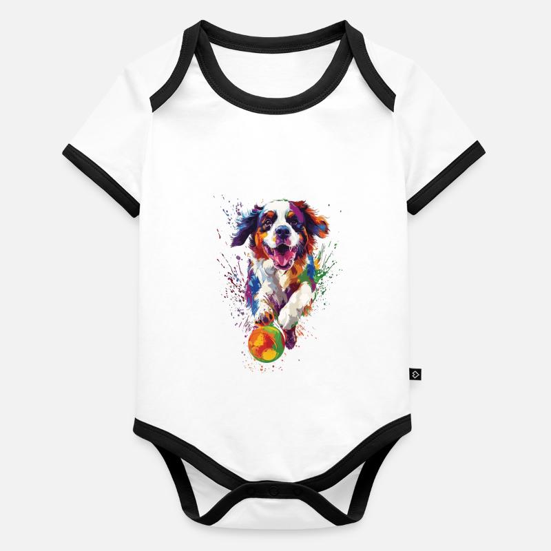 Bernhardiner Baby Bio-Kurzarm-Kontrastbody