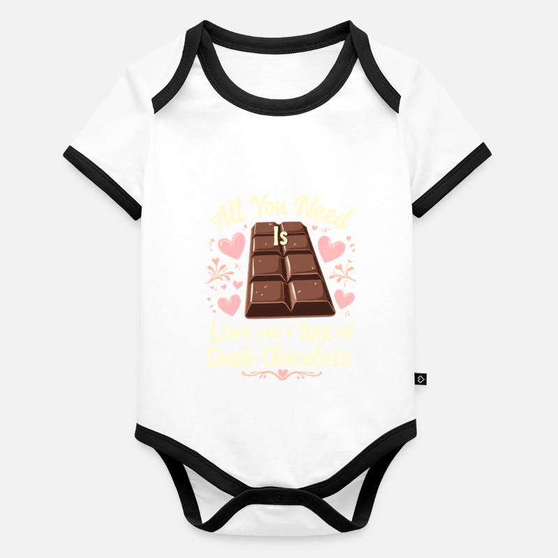 Amateurs de chocolat, Amateurs de chocolat noir, Body Bébé bio contrasté manches courtes