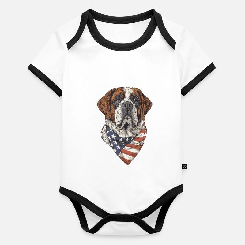 Bernhardiner Baby Bio-Kurzarm-Kontrastbody