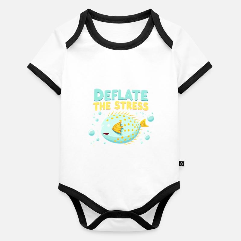 Poisson-globe passionné de la vie marine Quirky Body Bébé bio contrasté manches courtes