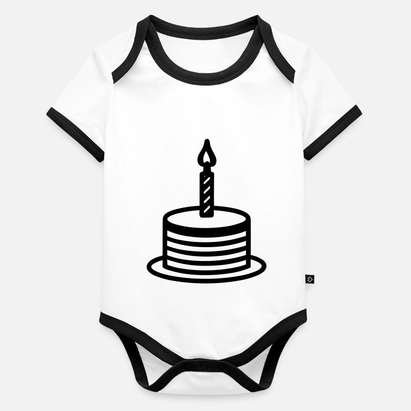 Gateau d'anniversaire Body Bébé bio contrasté manches courtes