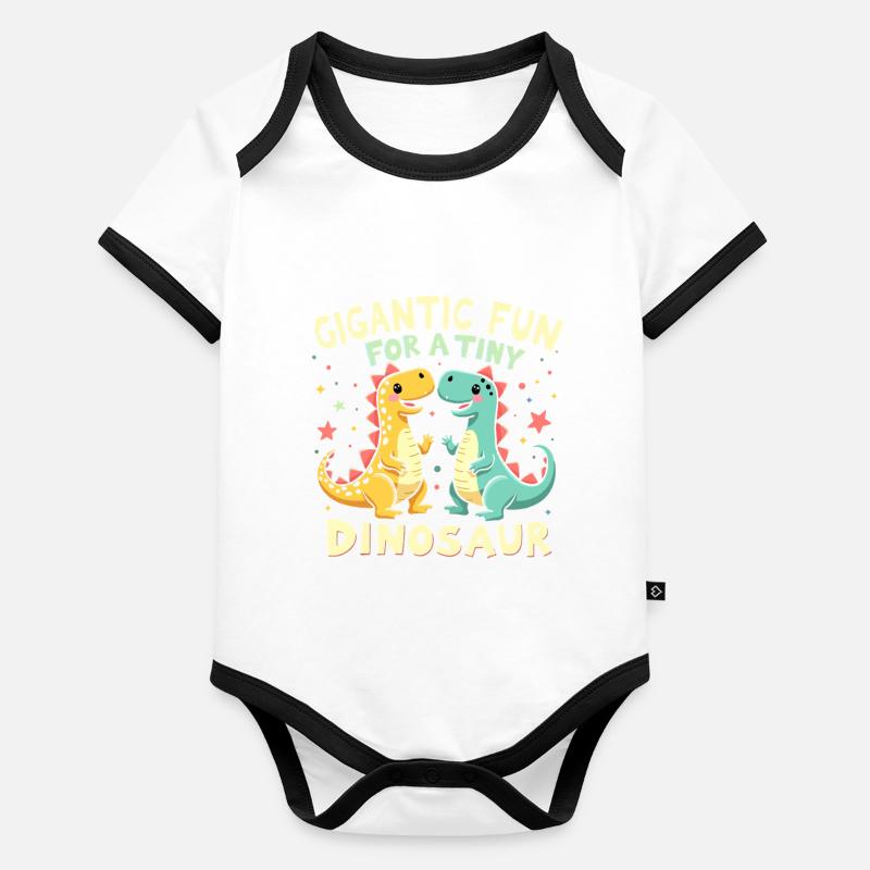Dinosaur Party Decorations Baby Bio-Kurzarm-Kontrastbody