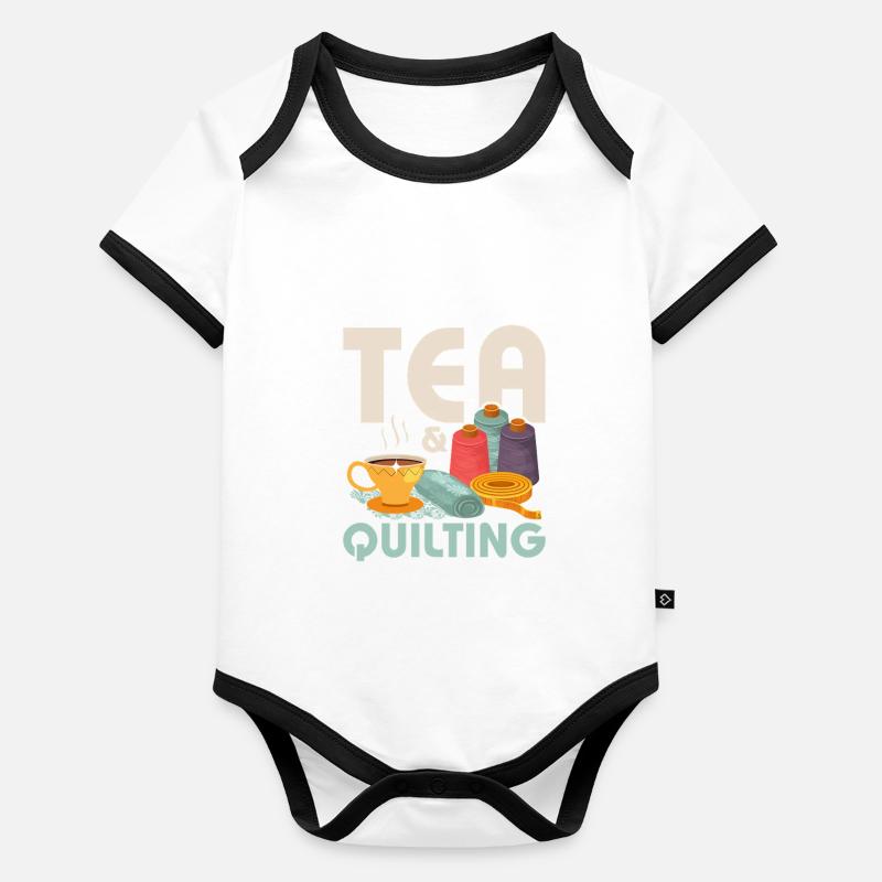 Tea & Quilting Sewing Quilter Baby Bio-Kurzarm-Kontrastbody