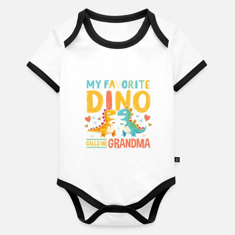 Dinosaur Party Decorations Baby Bio-Kurzarm-Kontrastbody