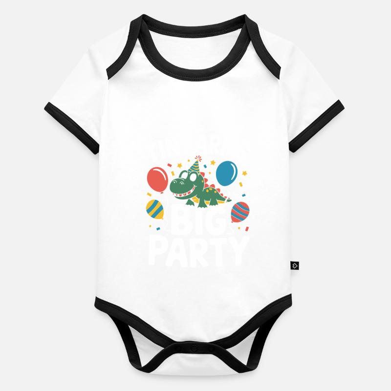 Dinosaur Party Decorations Baby Bio-Kurzarm-Kontrastbody