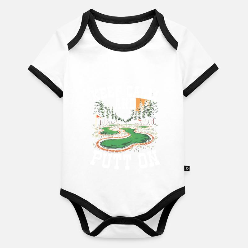 Golf Golf Golf Golf Parcours de Golf Body Bébé bio contrasté manches courtes