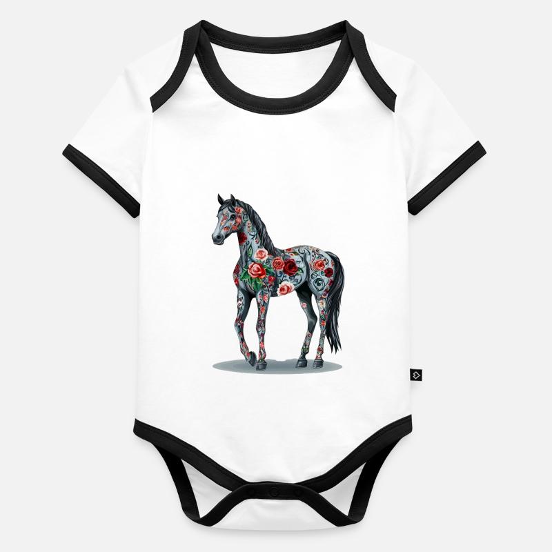 Arabisch Baby Bio-Kurzarm-Kontrastbody