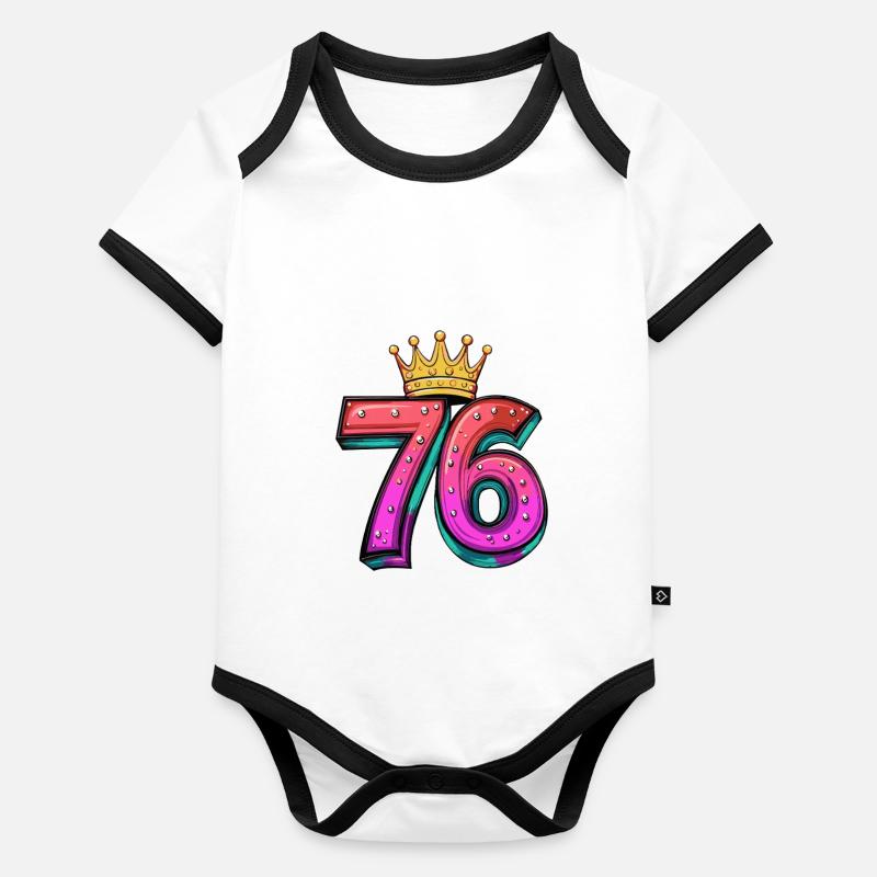 76 Number Krone Organic Baby Contrasting Bodysuit