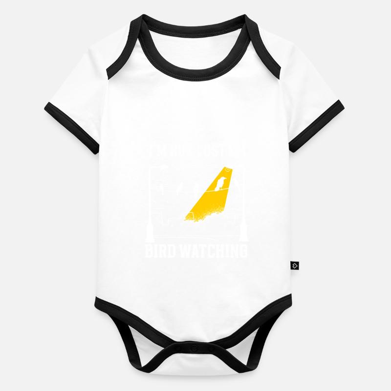 Bird Watching Cute Bird Lover Organic Baby Contrasting Bodysuit