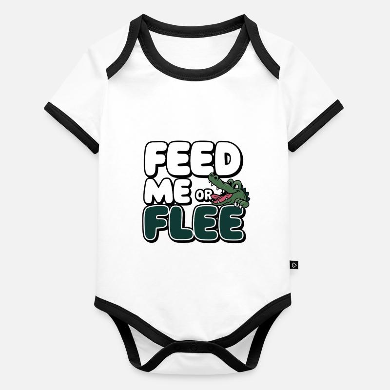 Alligator crocodile reptile passionné marais Body Bébé bio contrasté manches courtes