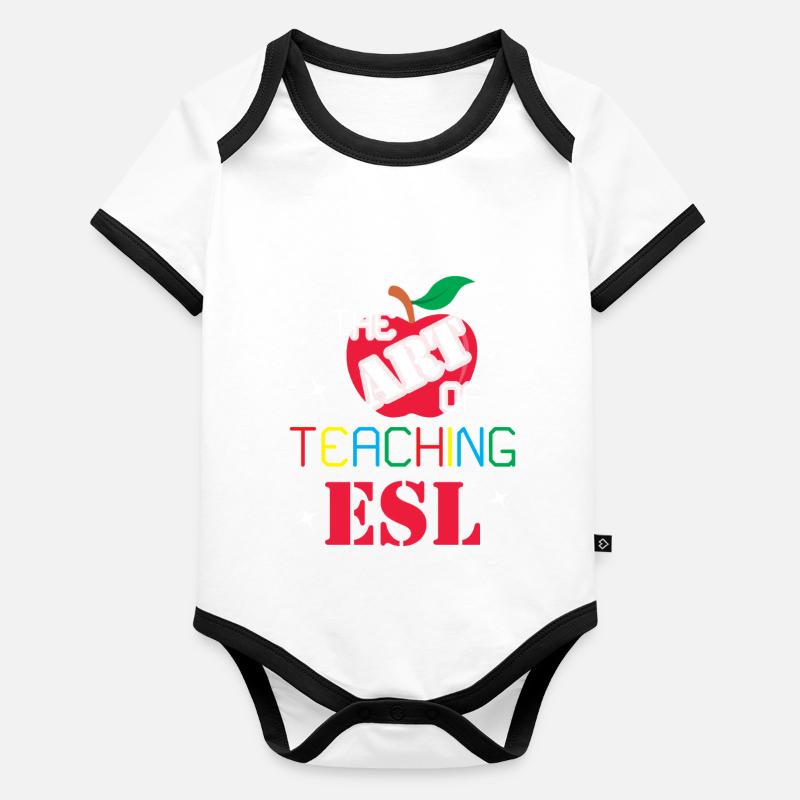 ESL-Lehrer ESL Unterricht Baby Bio-Kurzarm-Kontrastbody