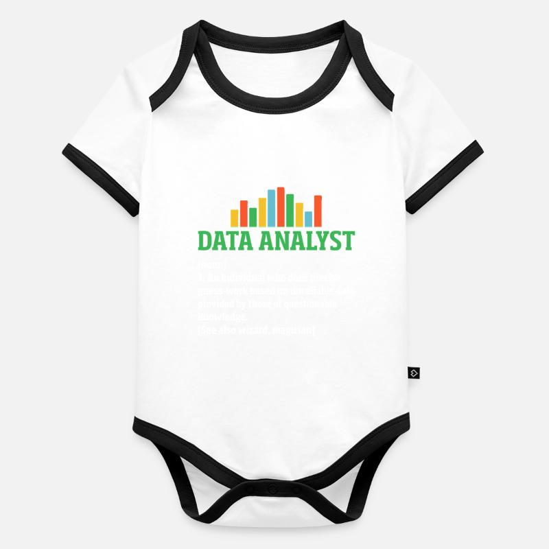 Data Analyst Lustige Definition Tabellenkalkulation Daten Baby Bio-Kurzarm-Kontrastbody