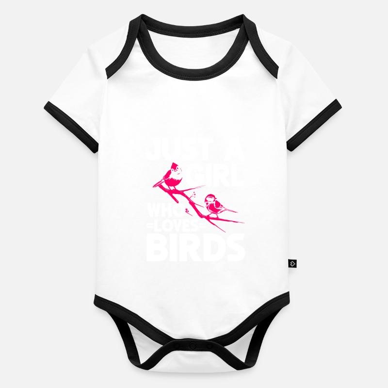 Bird Watching Cute Bird Lover Organic Baby Contrasting Bodysuit