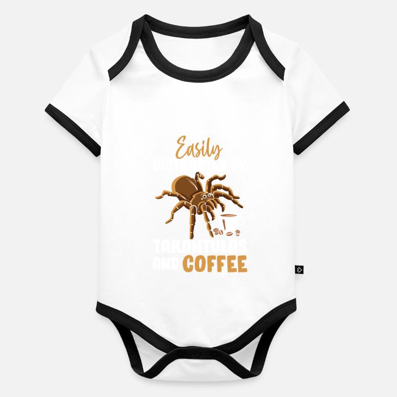 Tarantula Coffee Funny Arachnid Exotic Large Organic Baby Contrasting Bodysuit