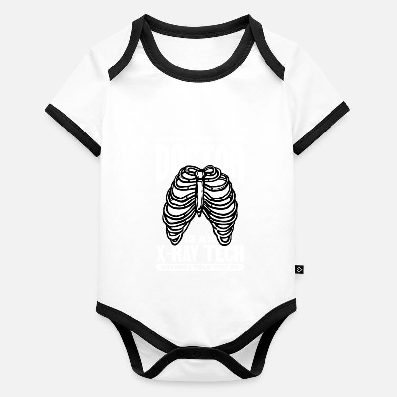 behind a doctor is xray tech Design for a Organic Baby Contrasting Bodysuit