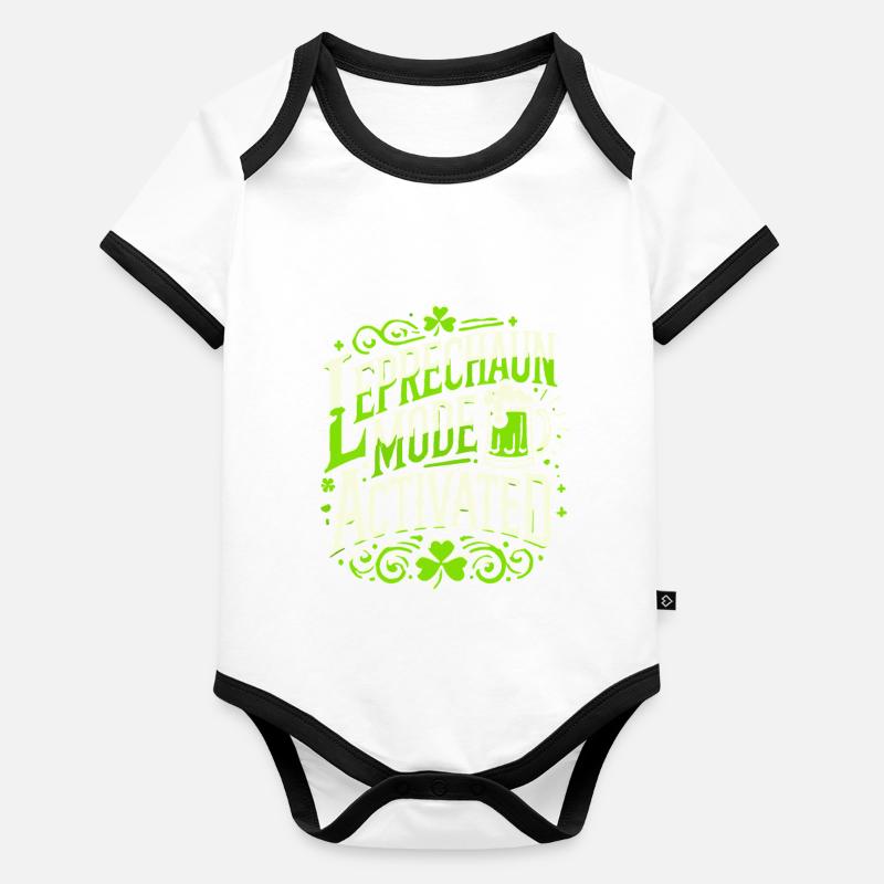 Le mode lutin active la Saint-Patrick Body Bébé bio contrasté manches courtes