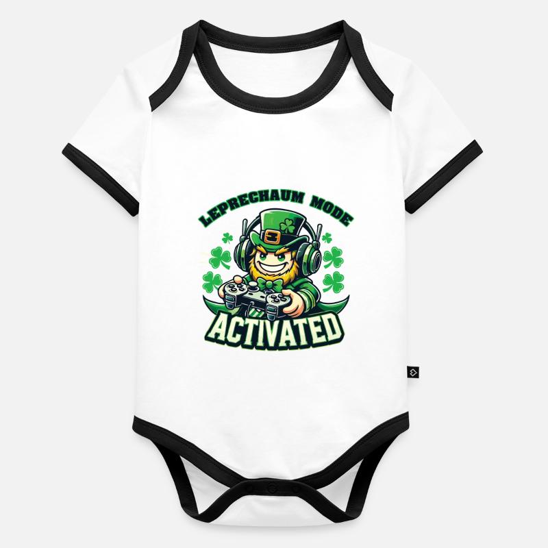 Le mode lutin du joueur a activé la Saint-Patrick Body Bébé bio contrasté manches courtes