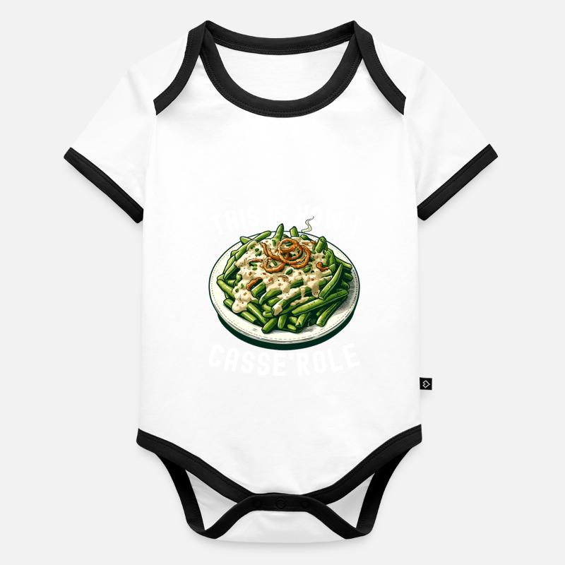 Casserole de haricots verts Body Bébé bio contrasté manches courtes