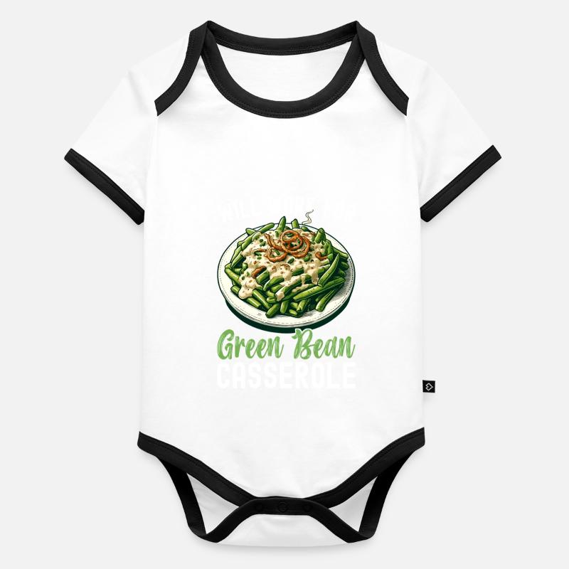 Casserole de haricots verts Body Bébé bio contrasté manches courtes