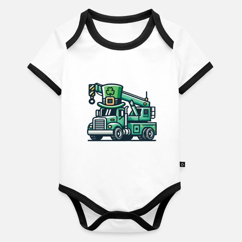 Saint-Patrick Véhicule de construction Enfants Fun Body Bébé bio contrasté manches courtes