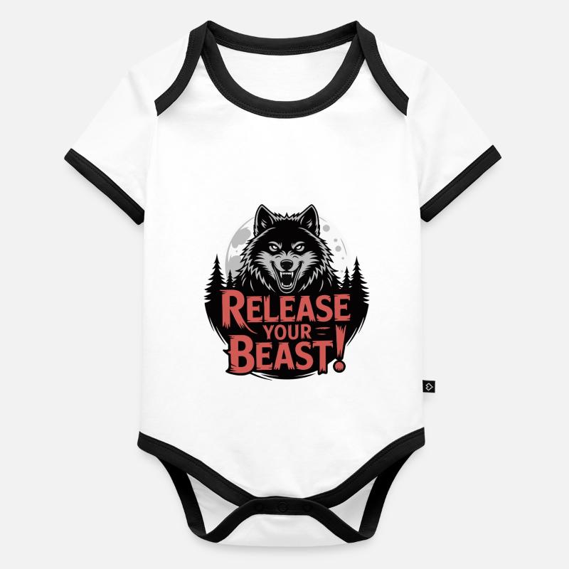 LIBÉREZ VOTRE BÊTE Body Bébé bio contrasté manches courtes
