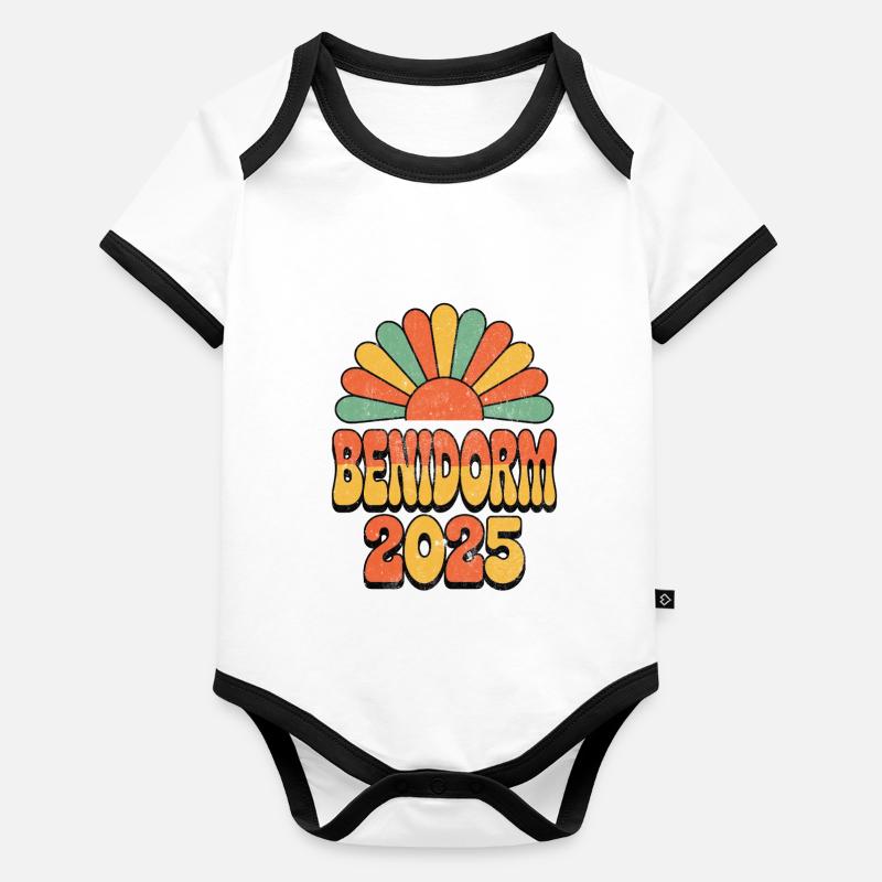 Benidorm 2025 Body Bébé bio contrasté manches courtes