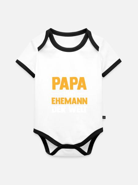 Best Dad and Husband Men's Day Father's Day - Organic Baby Contrasting Bodysuit -  - Front
