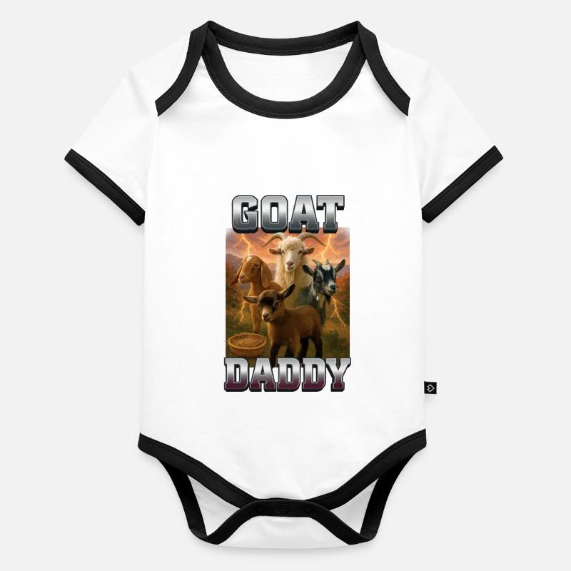 Ziege Baby Bio-Kurzarm-Kontrastbody