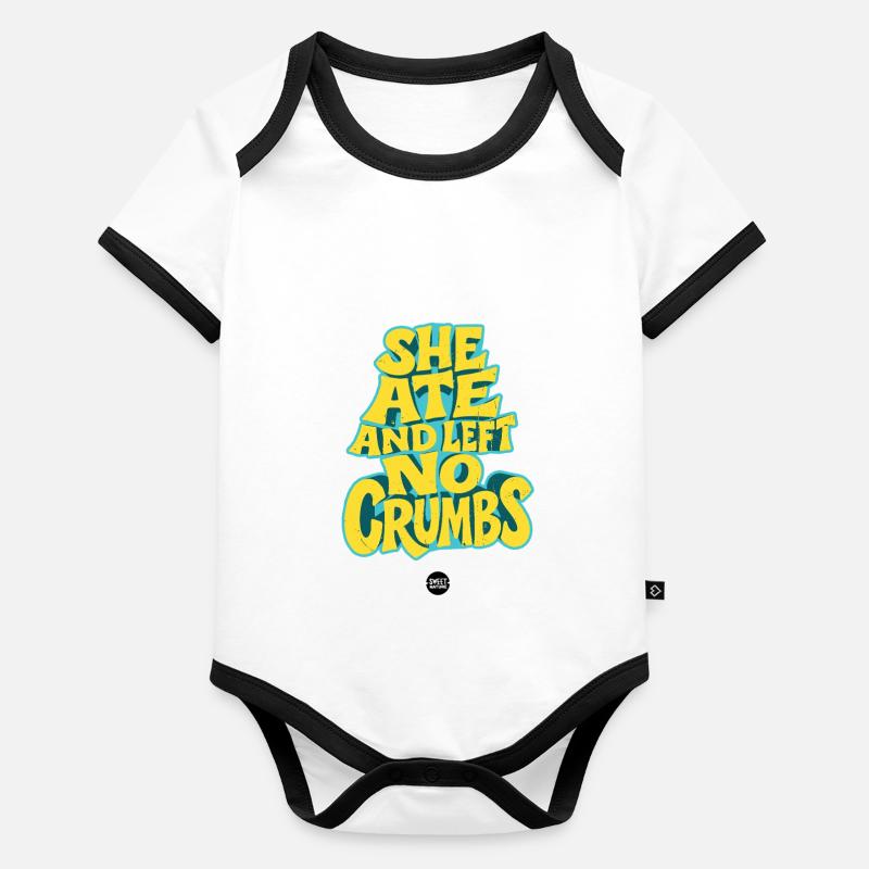 She Ate and Left No Crumbs Organic Baby Contrasting Bodysuit