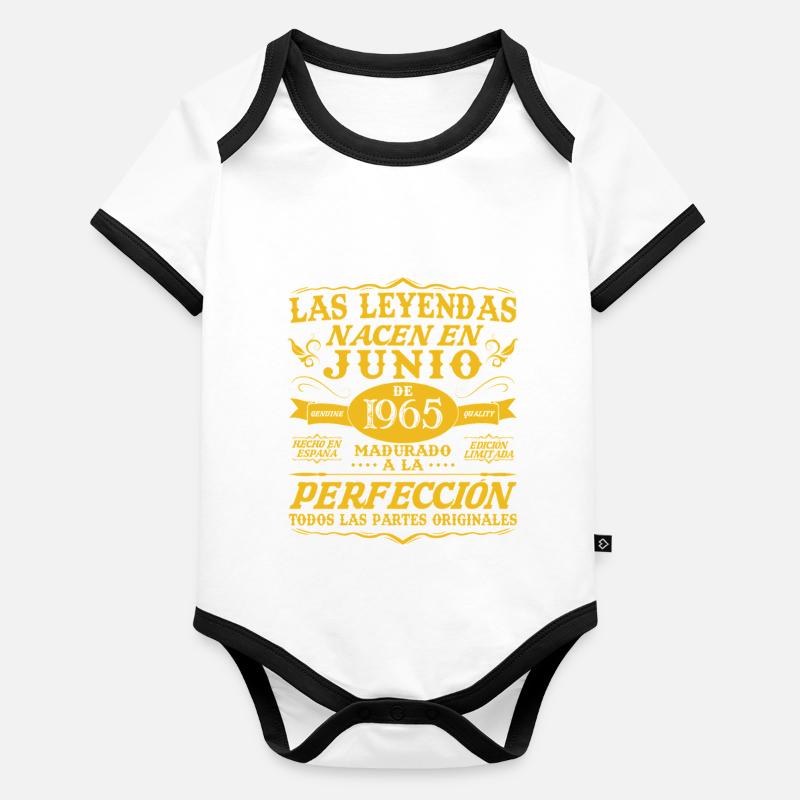 Geburtstagsgeschenk für Juni 1965 Baby Bio-Kurzarm-Kontrastbody