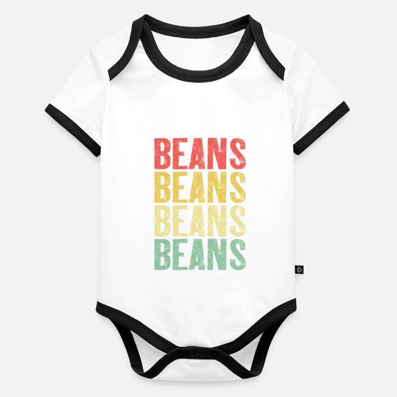 Bohnen Lustige Beilage Retro Bonafide Bohnen aus der Dose Baby Bio-Kurzarm-Kontrastbody