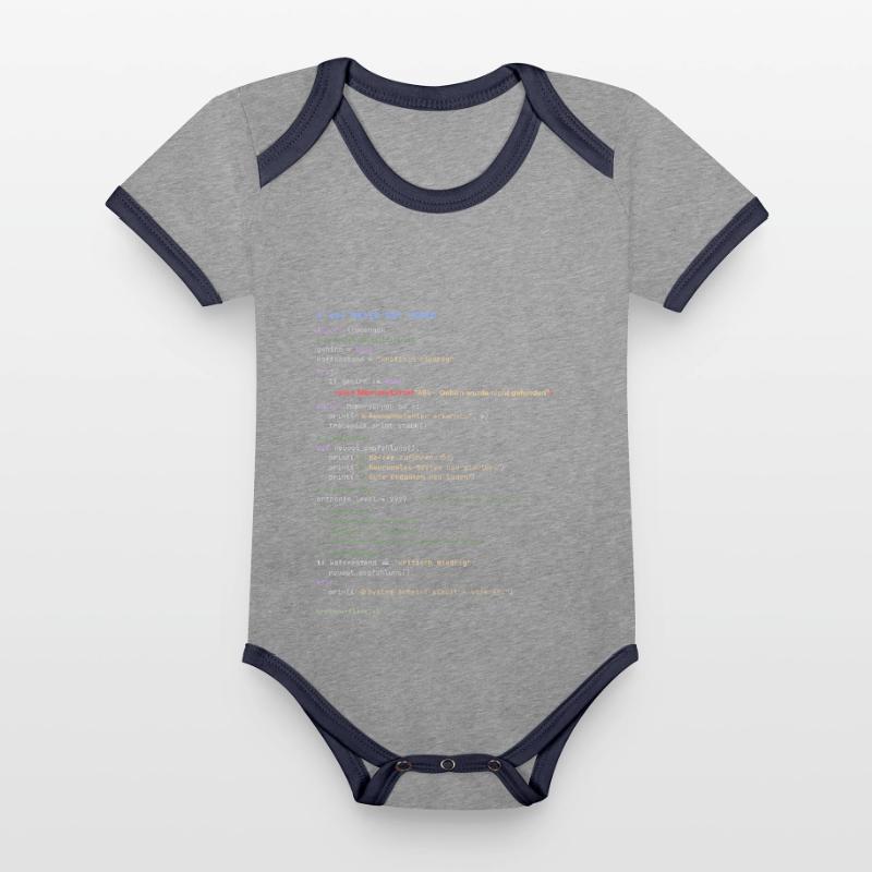 404 Brain Not Found Python Code Baby Bio-Kurzarm-Kontrastbody