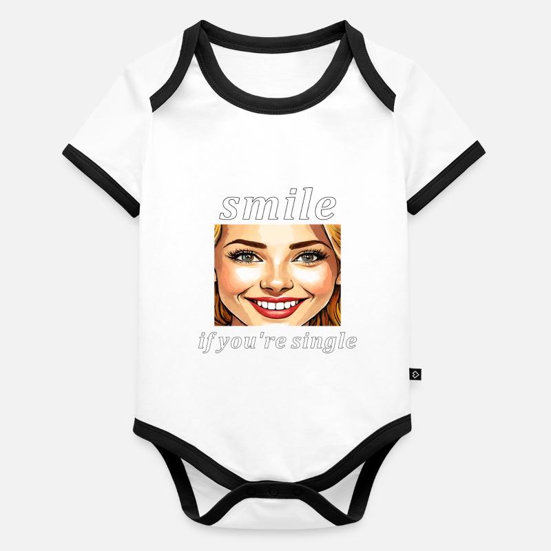 FRAU SMILE si vous êtes célibataire Body Bébé bio contrasté manches courtes