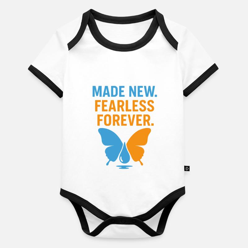 Renaissance Intrépide Forever Papillon Body Bébé bio contrasté manches courtes