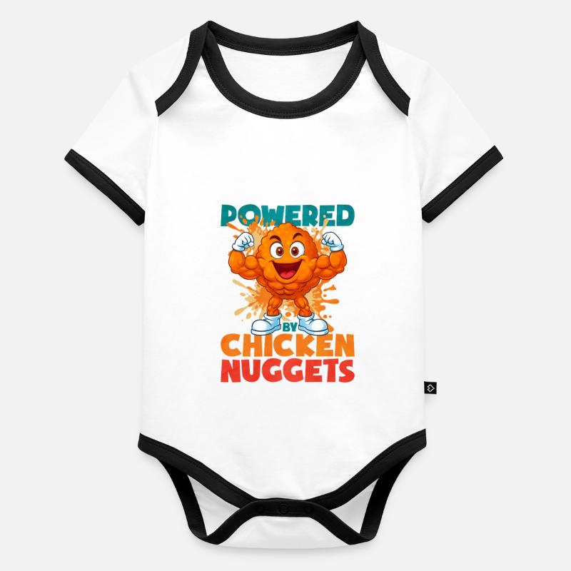 Nugget de poulet Body Bébé bio contrasté manches courtes